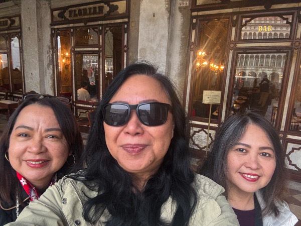 With friends at Cafe Florian