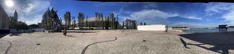 Panoramic photo of Parque das Nacoes in Lisbon